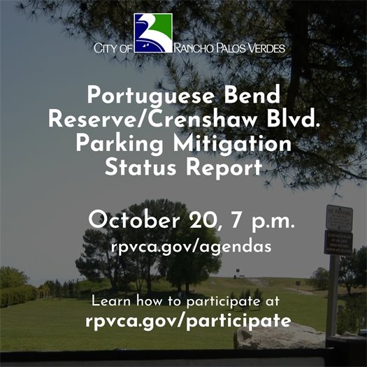 Portuguese Bend Reserve/Crenshaw Blvd. Parking Mitigation Status Report 