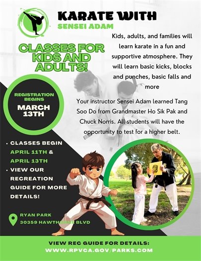 Karate Classes at Ryan Park 