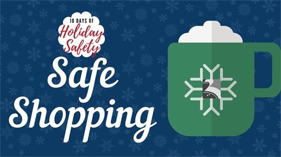 Safe Shopping text with image of a mug