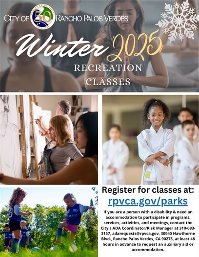 winter recreation classes 2025 registration opens Dec 19th 