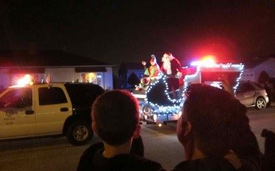 Santa Claus with police escort 