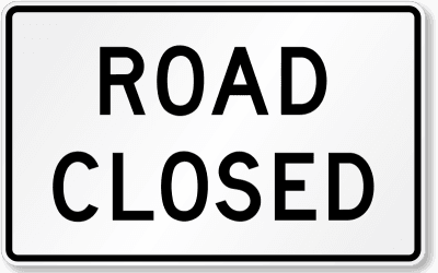 Road Closed sign