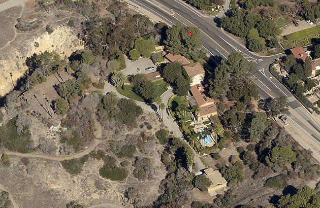 Aerial view of the Harden Estate Gatehouse area in 2014