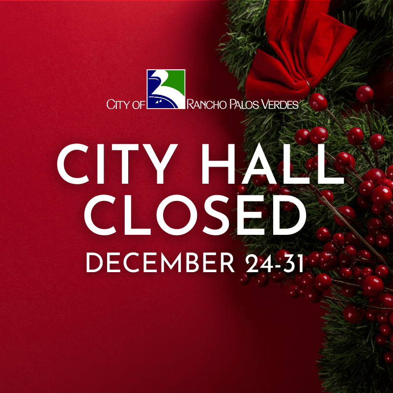 City Hall will be closed December 24-31