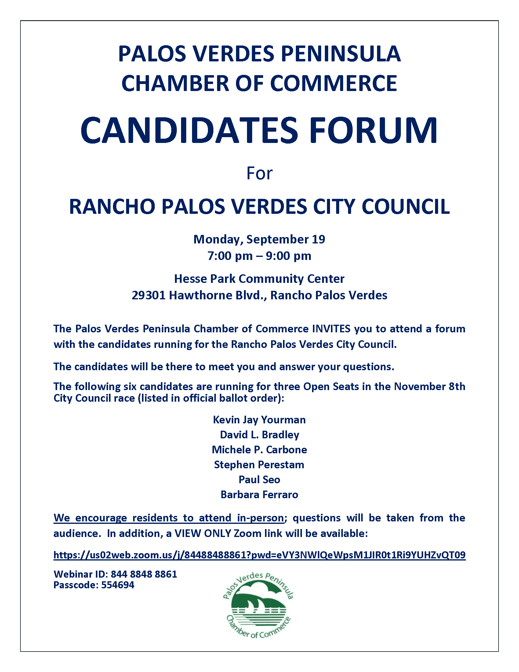 RPV Candidates Forum Flyer Sept 19 With Zoom VIEW ONLY link 