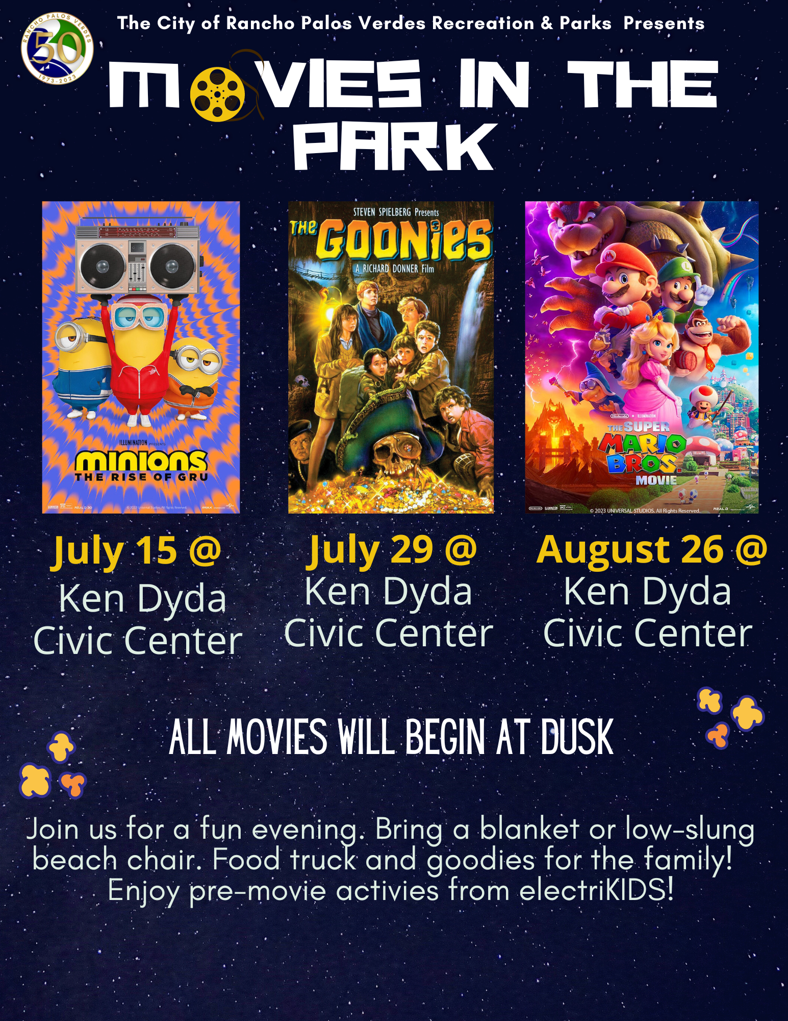 2023 summer movies in the park