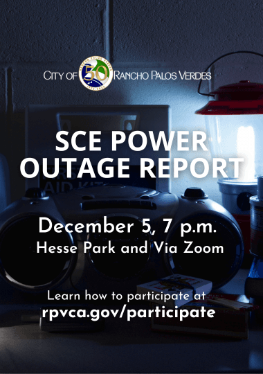 SCE Power Outage Report December 5 at 7 pm at Hesse Park and via Zoom