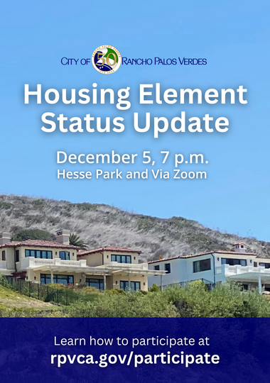 Housing Element Status Update December 5, 7 pm at Hesse Park and via Zoom