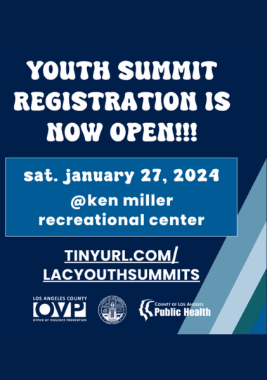 January 27 Youth Mental Health Summit Registration is now open at tinyurl.comlacyouthsummits