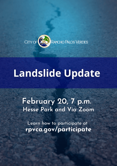 Landslide Update. February 20, 7 p.m., Hesse Park and Via Zoom