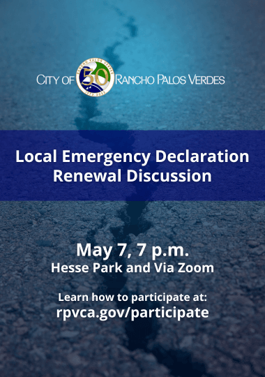 Local Emergency Declaration Renewal Discussion May 7, 7 pm at Hesse Park and via Zoom