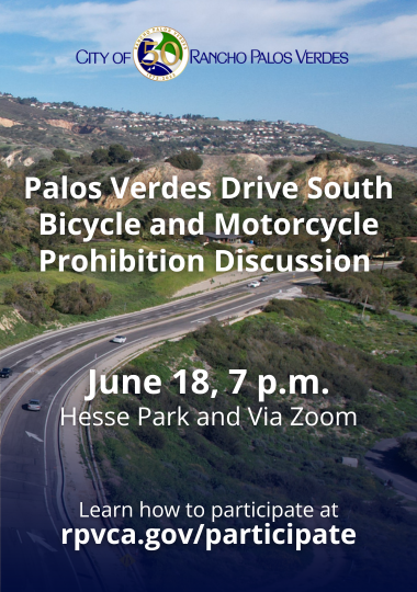PV Drive South Bicycle and Motorcycle Prohibition Discussion June 18 7 pm at Hesse Park and via Zoom
