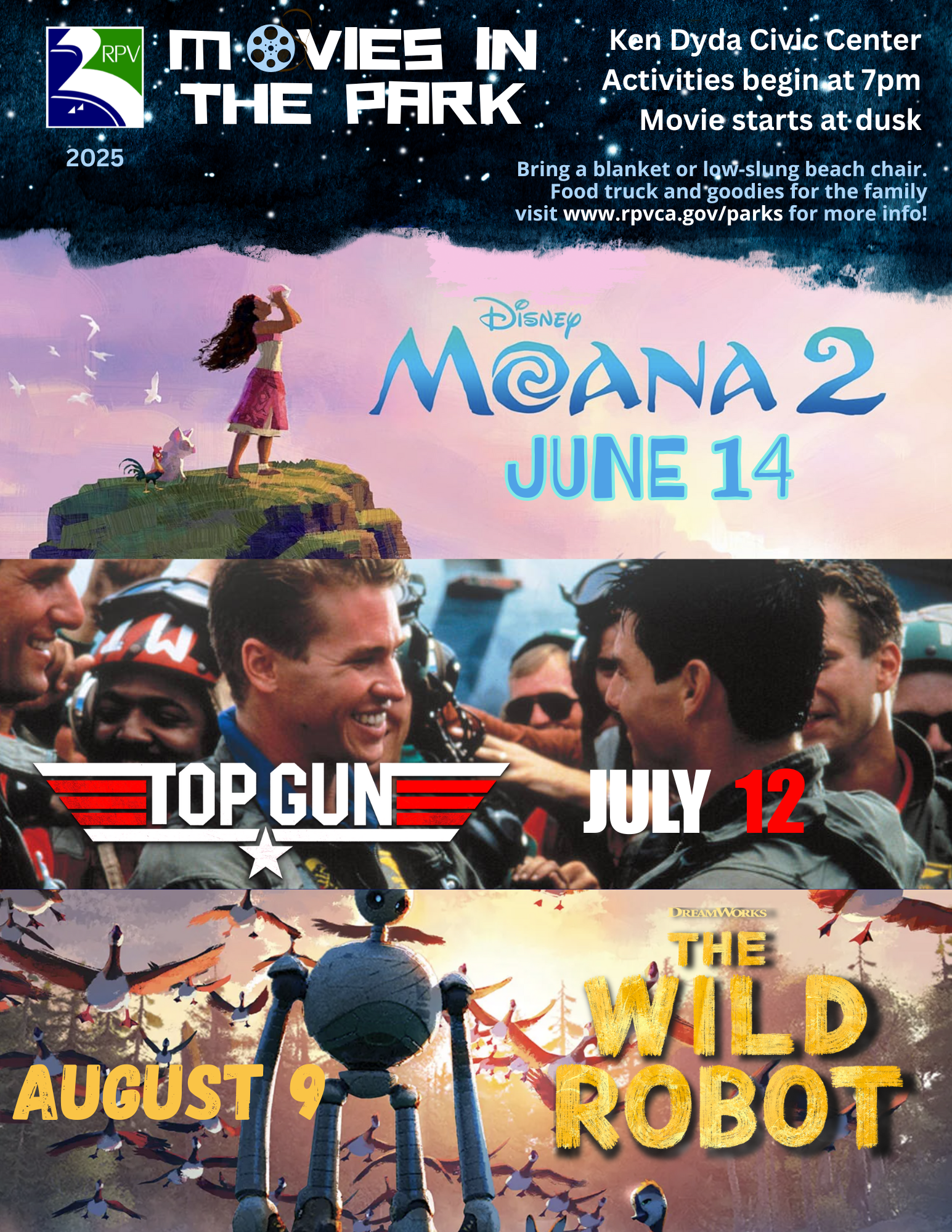 2025 summer movies in the park