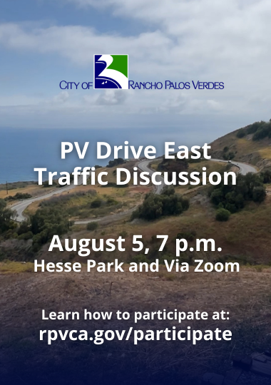 PV Drive East Traffic Discussion. August 5, 7 p.m. Hesse Park and Via Zoom.
