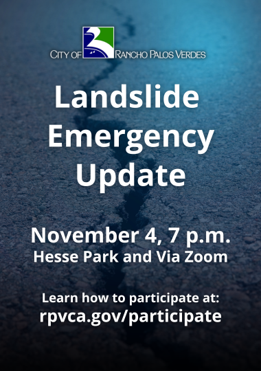 Landslide Emergency Update. November 4, 7 p.m., Hesse Park and Via Zoom.