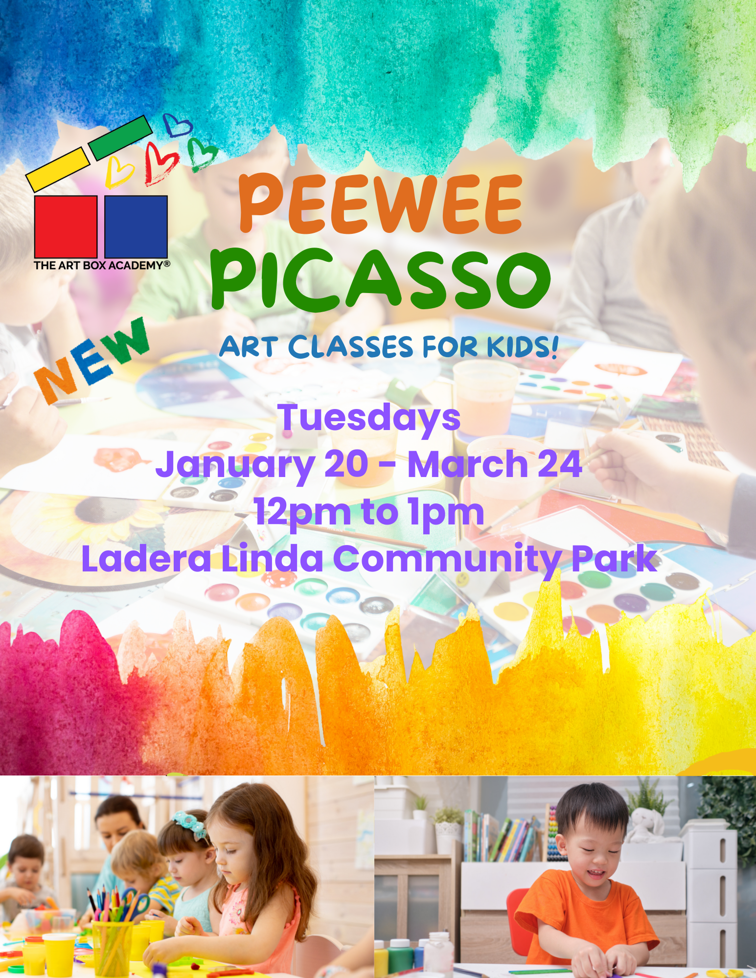 Peewee Picasso Art Class starting 1/20/26 at Ladera Linda