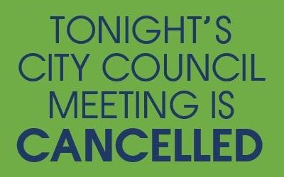 City Council Meeting Cancelled