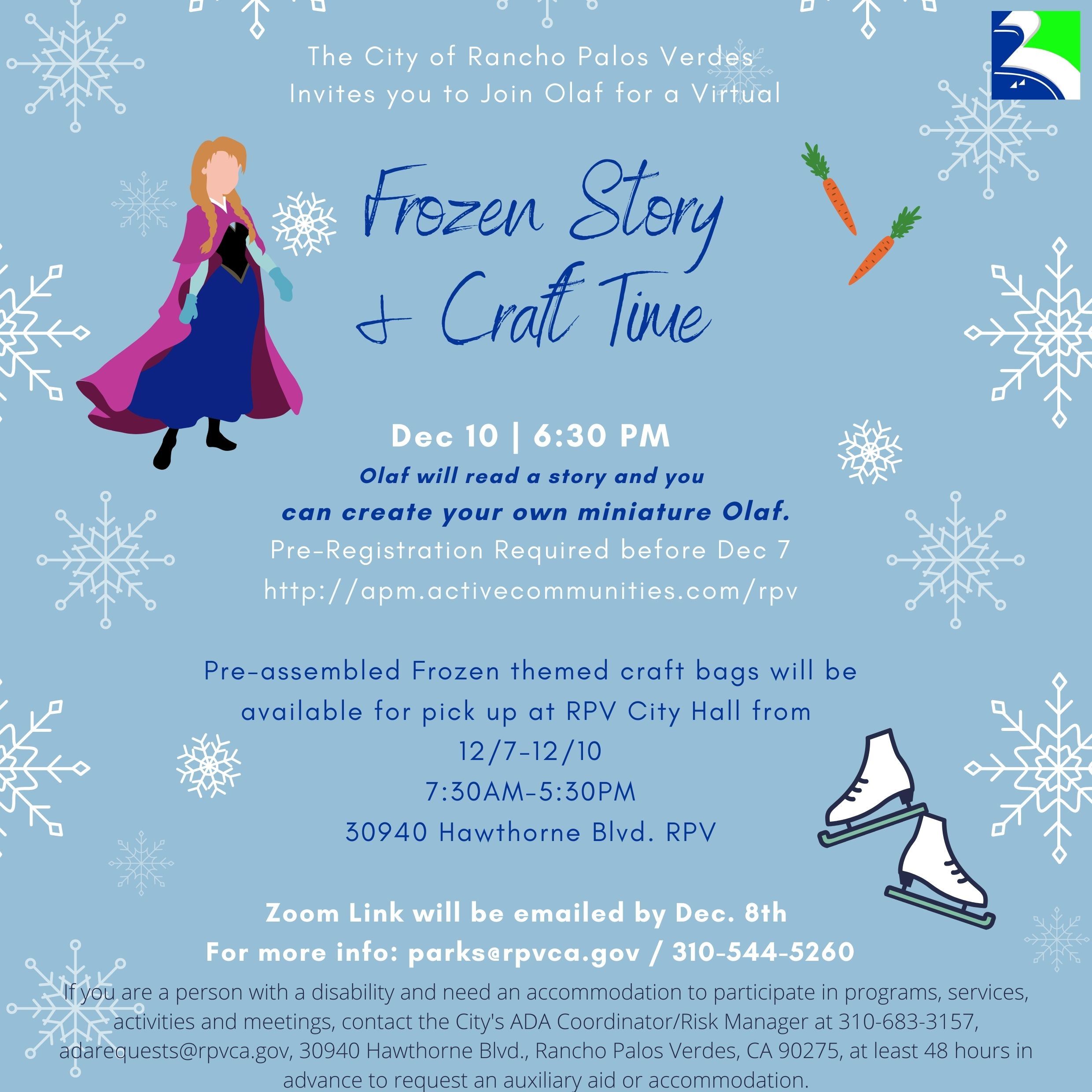 frozen storytime flyer