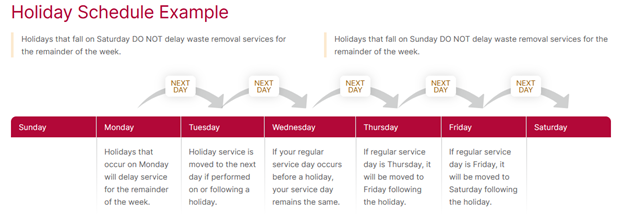 Holiday Schedule Example