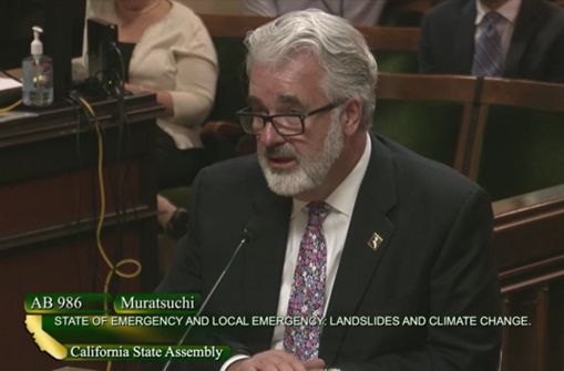 Rancho Palos Verdes Mayor Dave Bradley speaks in support of AB 986 on April 28, 2025.