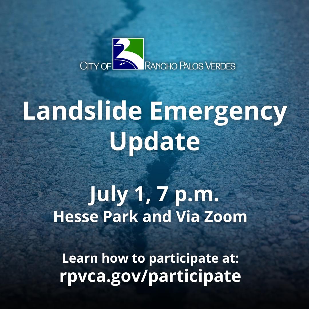 Landslide Emergency Update. July 1, 7 p.m., Hesse Park and Via Zoom.