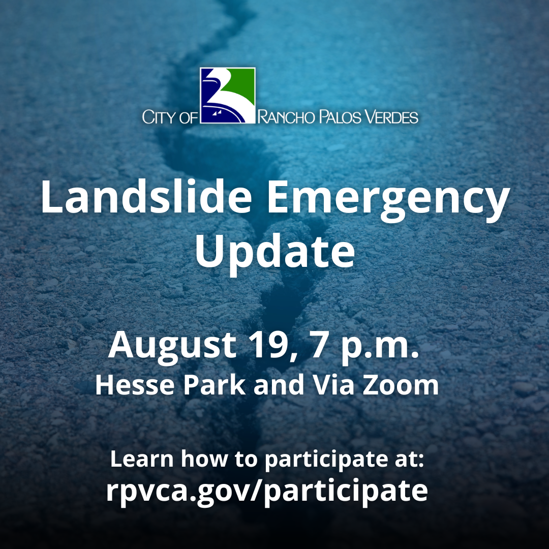 Landslide Emergency Update. August 19, 7 p.m., Hesse Park and Via Zoom.