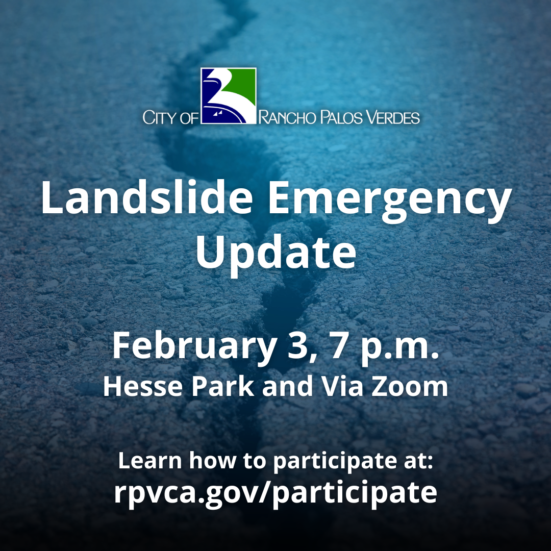 Landslide Emergency Update. February 3, 7 p.m., Hesse Park and Via Zoom.